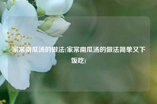 家常南瓜汤的做法(家常南瓜汤的做法简单又下饭吃)