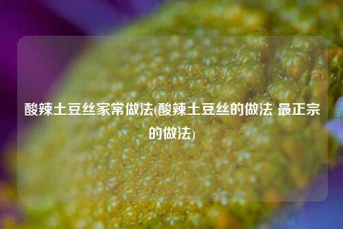 酸辣土豆丝家常做法(酸辣土豆丝的做法 最正宗的做法)