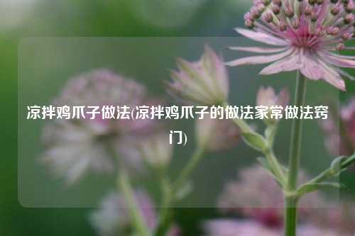 凉拌鸡爪子做法(凉拌鸡爪子的做法家常做法窍门)